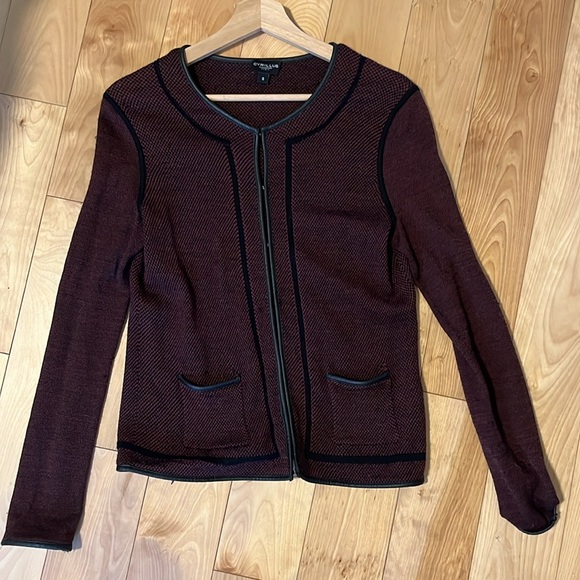 cyrillus burgundy cardigan - Picture 5 of 7